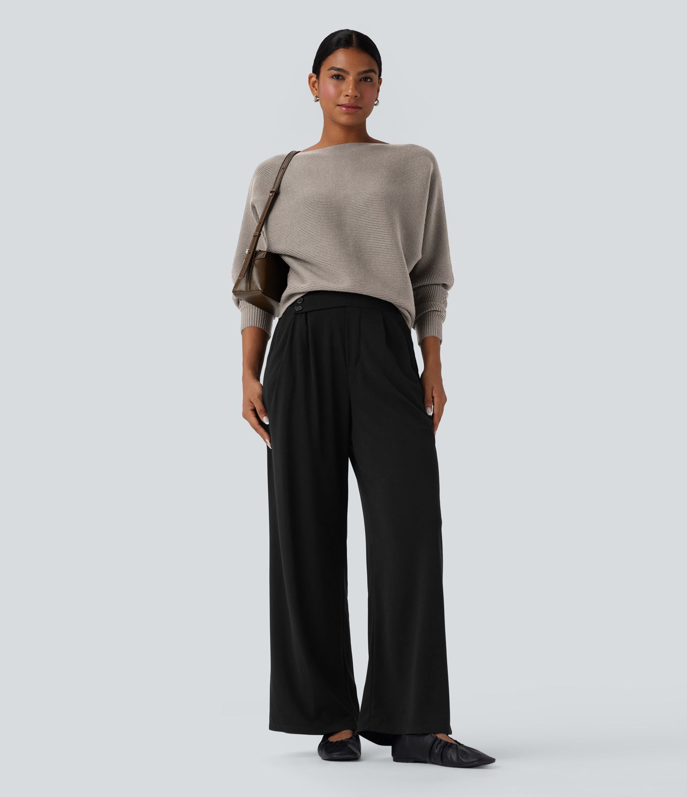 Boat Neck Batwing Sleeve Casual Sweater