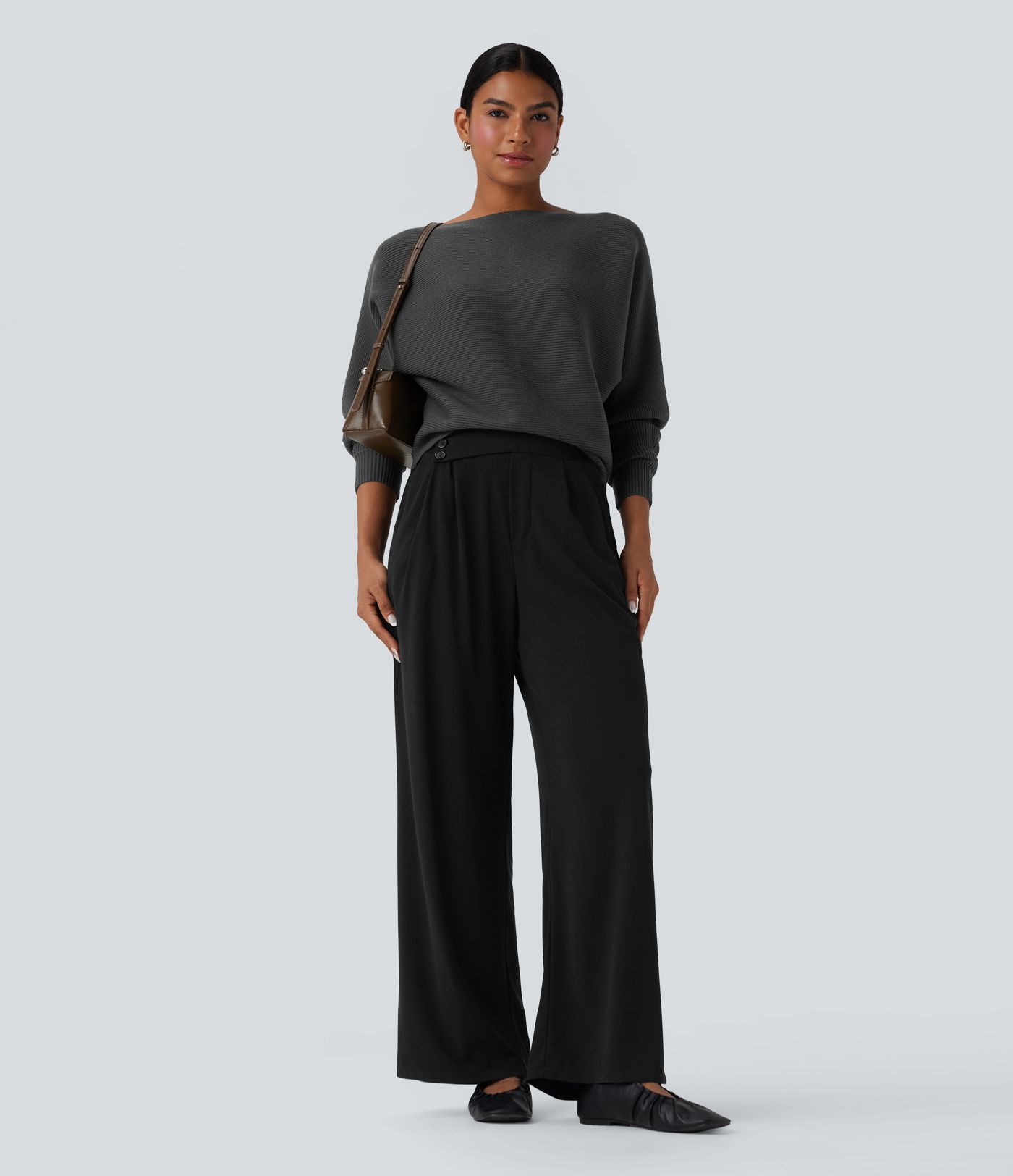 Boat Neck Batwing Sleeve Casual Sweater