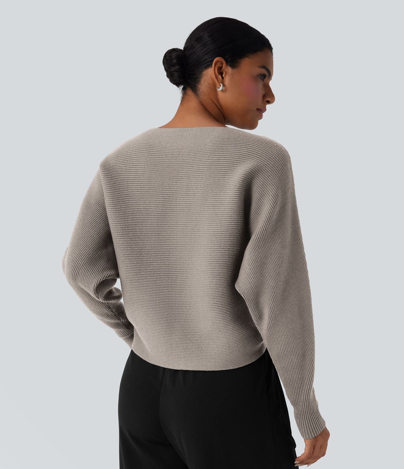 Boat Neck Batwing Sleeve Casual Sweater