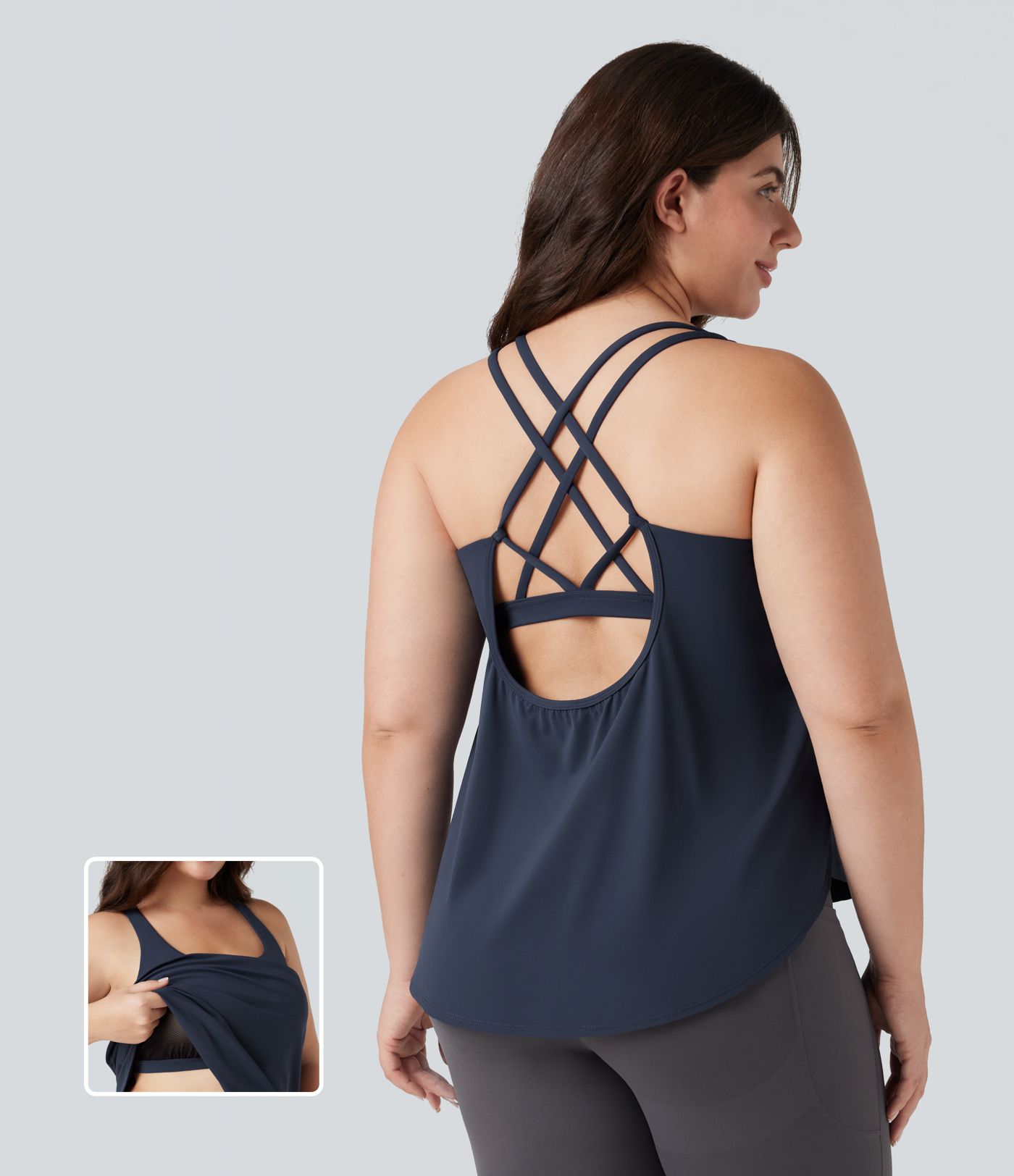 Plus Size Halara UltraSculpt™ Round Neck Curved Hem Running Tank Top