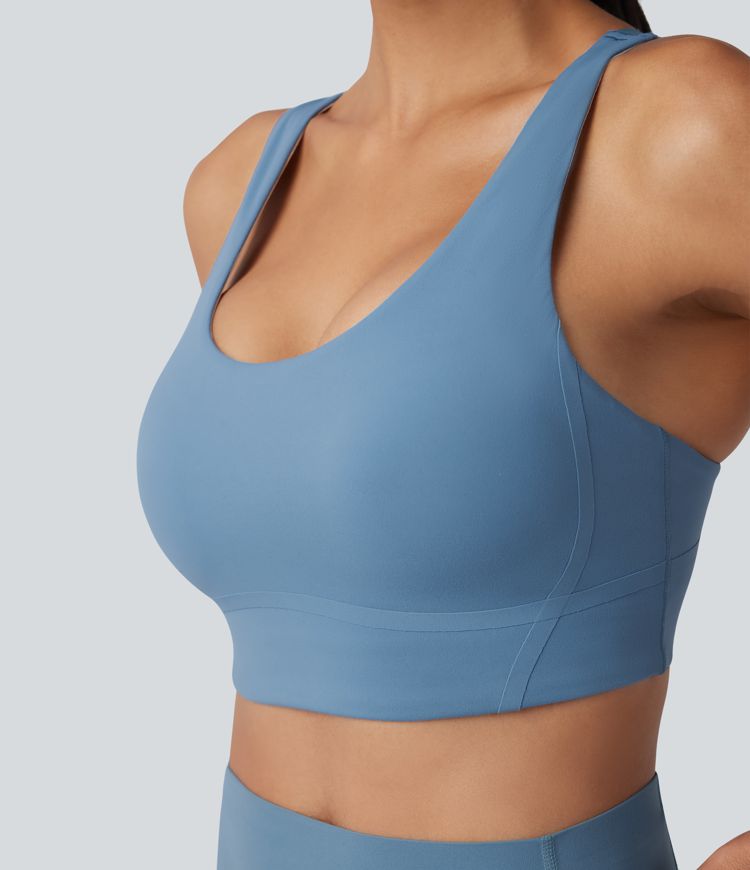 Halara UltraSculpt™ Medium Support Molded Cups Crisscross Adjustable Buckle Training Sports Bra