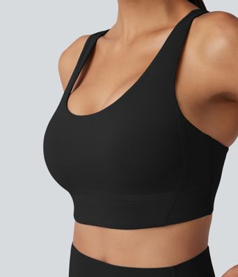 Halara UltraSculpt™ Medium Support Molded Cups Crisscross Adjustable Buckle Training Sports Bra