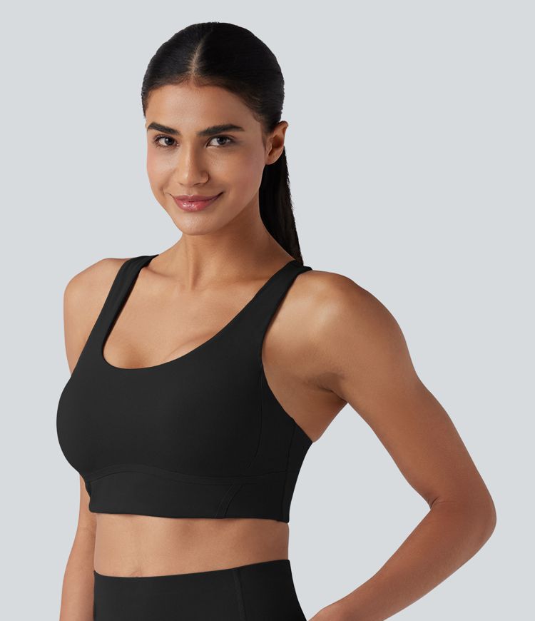 Halara UltraSculpt™ Medium Support Molded Cups Crisscross Adjustable Buckle Training Sports Bra