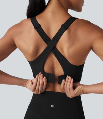 Halara UltraSculpt™ Medium Support Molded Cups Crisscross Adjustable Buckle Training Sports Bra