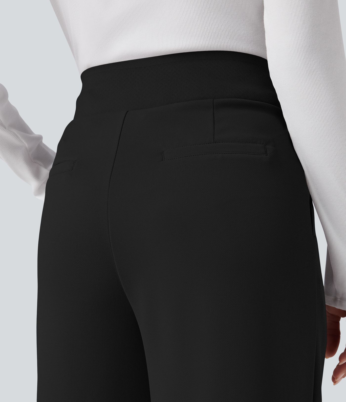 Halara Flex™ High Waisted Tummy Control Crepe Work Straight Leg Trousers with Pockets
