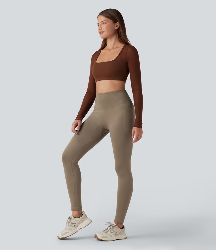 OneForm Seamless Flow leggings de yoga sin costuras de talle alto con bolsillos