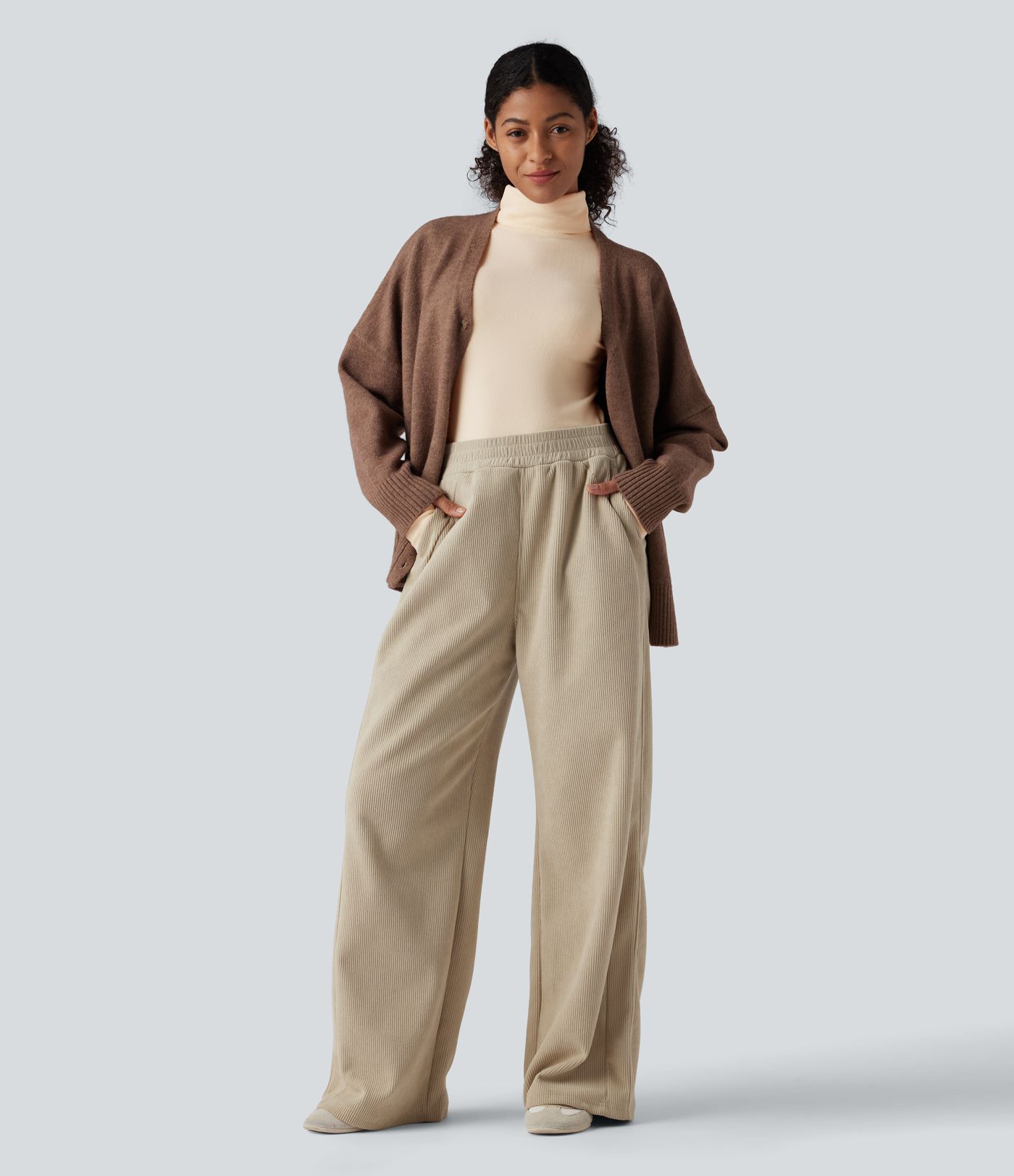 Top réchauffant col roulé manches longues avec trous pouces