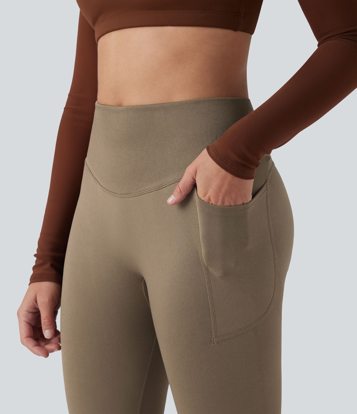 OneForm Seamless Flow leggings de yoga sin costuras de talle alto con bolsillos