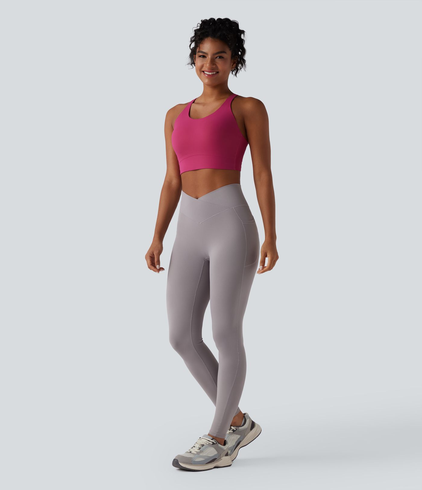 SoftlyZero™ Plush Light Support Molded Cups Crisscross Backless Yoga Sports Bra