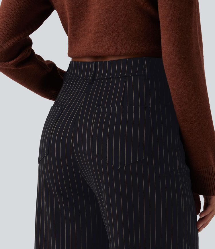 Halara Flex™ High Waisted Wide Leg Cool Touch Stripe Suit Work Pants with Pockets