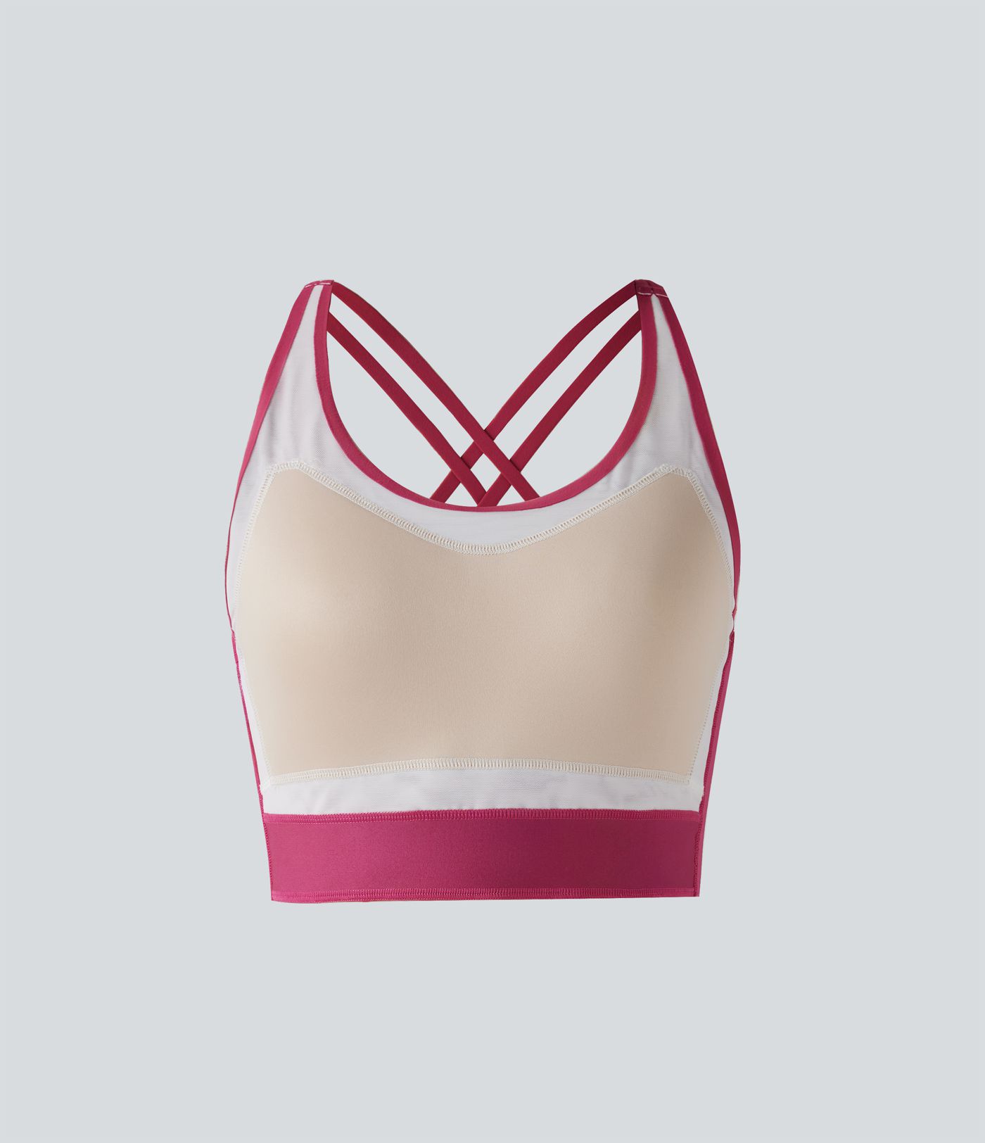 SoftlyZero™ Plush Light Support Molded Cups Crisscross Backless Yoga Sports Bra
