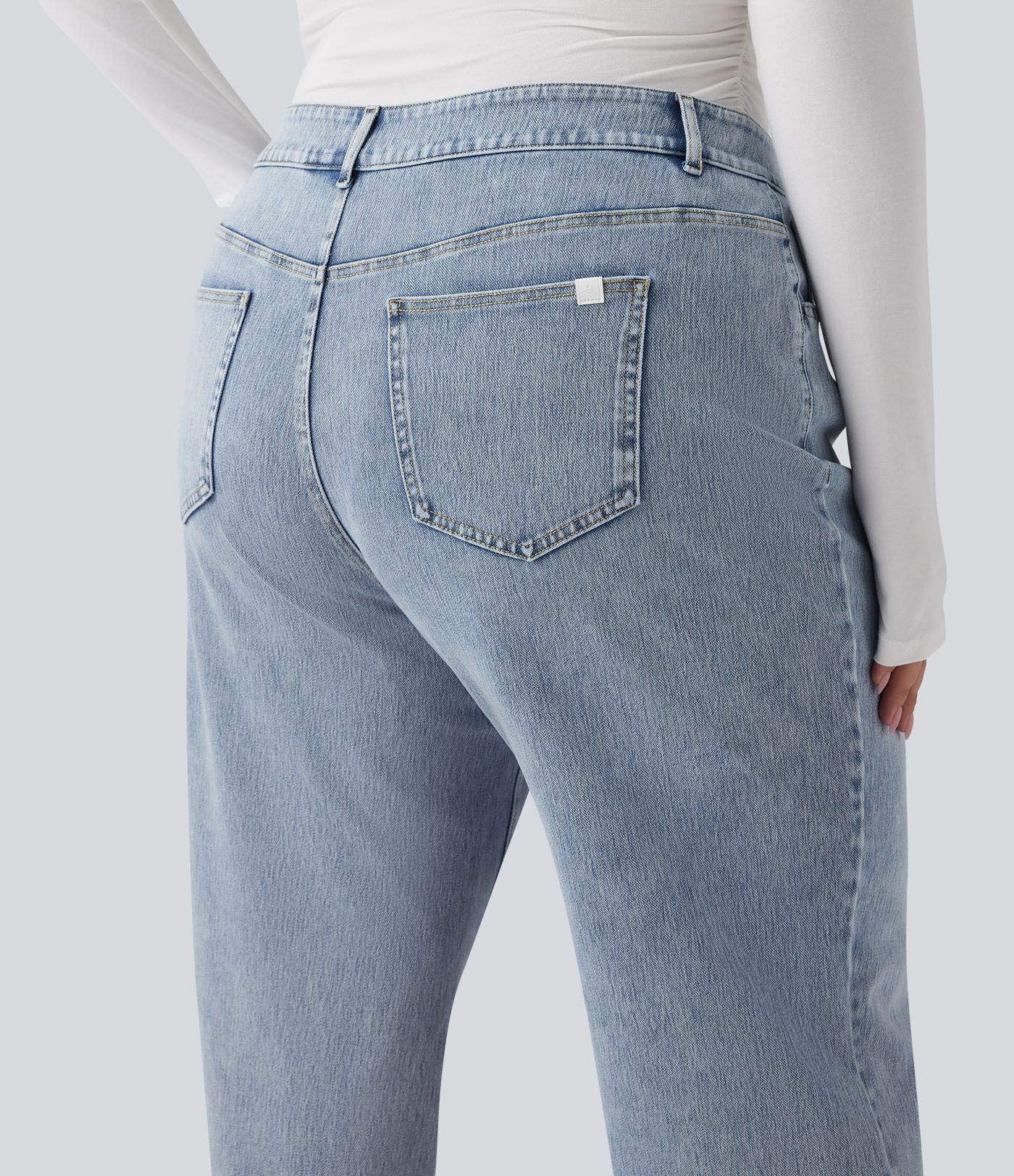 Halara Flex™ High Waisted Straight Leg Casual Plus Size Jeans with Pockets