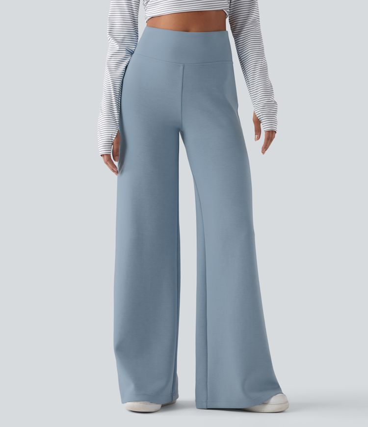 High Waisted Casual Baggy Trousers with Pockets