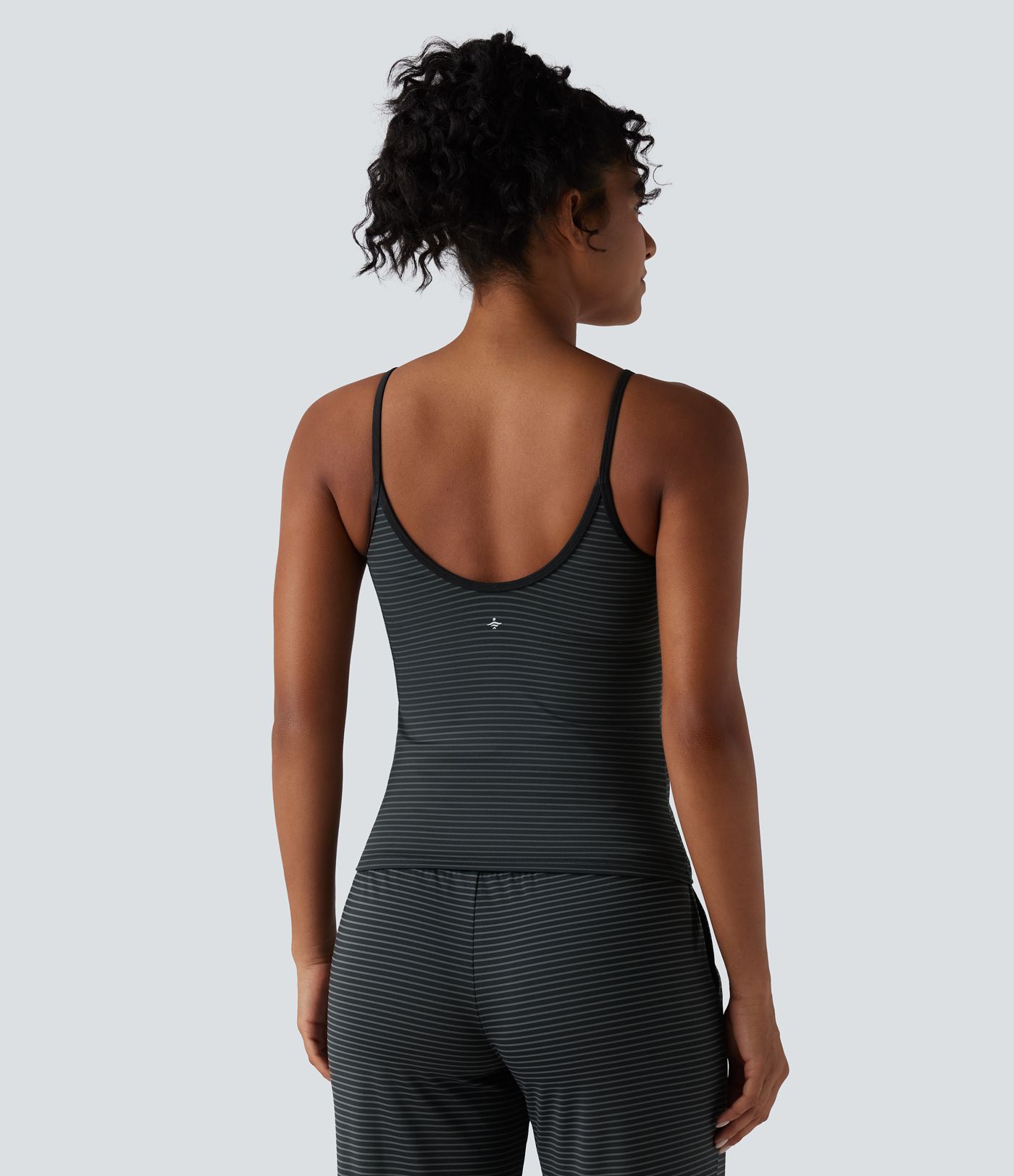 U Neck Stripe Yoga Tank Top