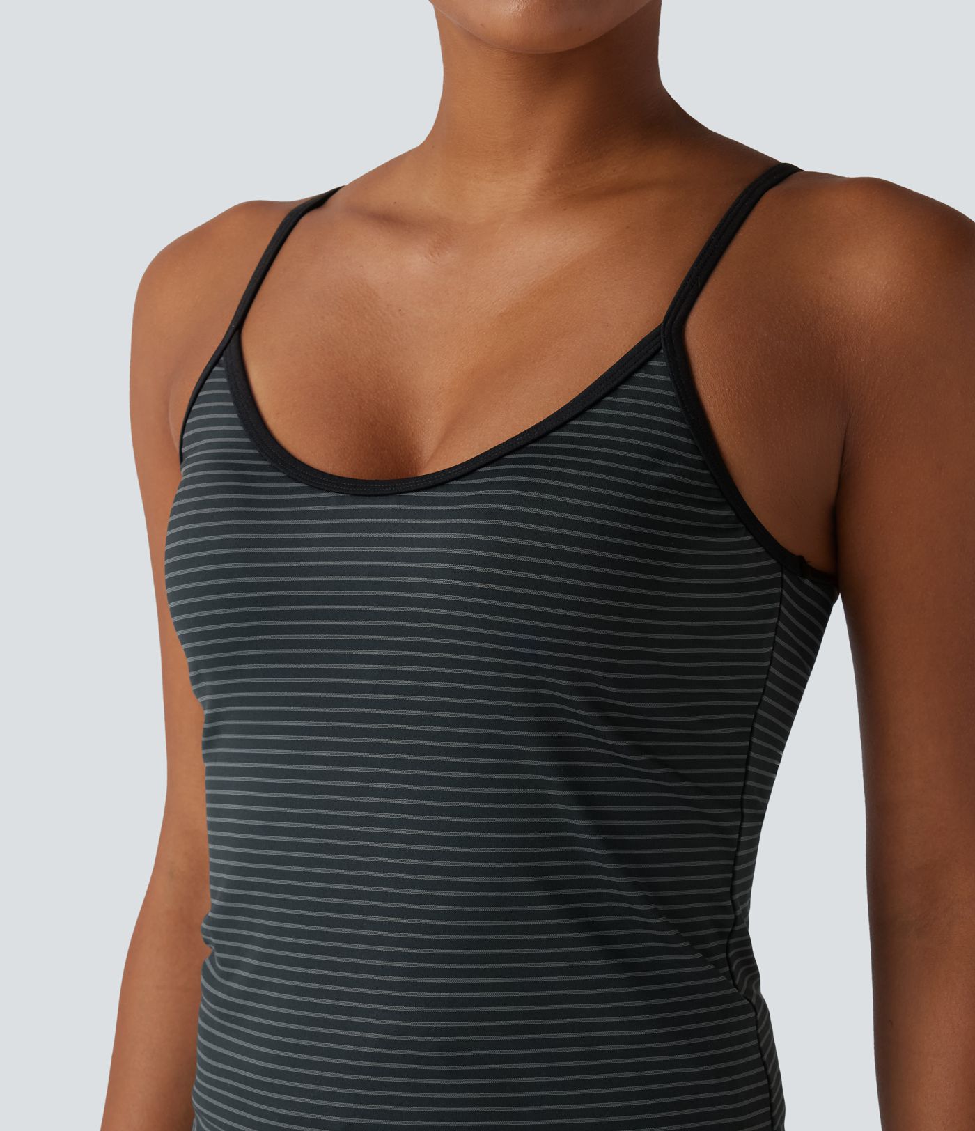 U Neck Stripe Yoga Tank Top