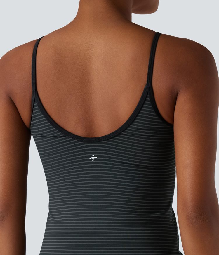 U Neck Stripe Yoga Tank Top