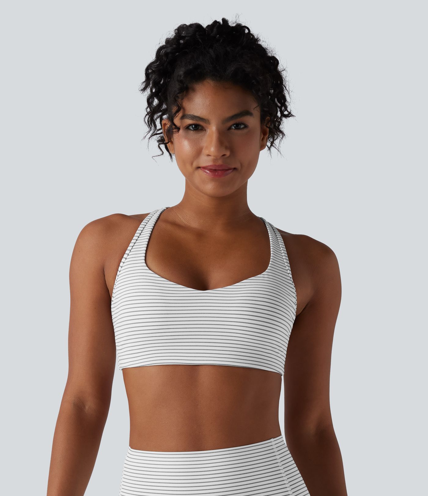Medium Support Racerback Stripes Training Sports Bra