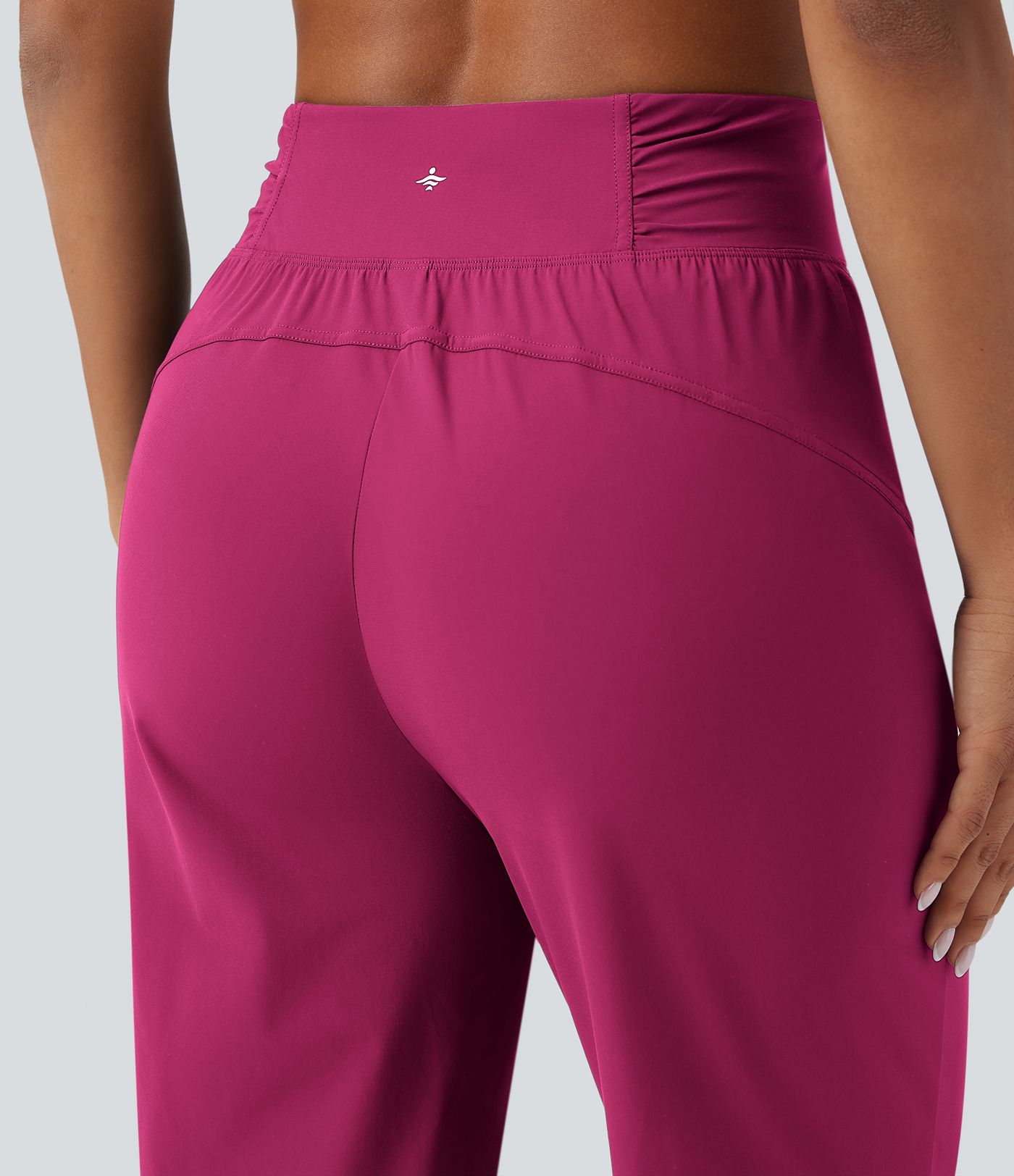 High Waisted Drawstring Ruched Tapered Quick Dry Dance Joggers with Pockets