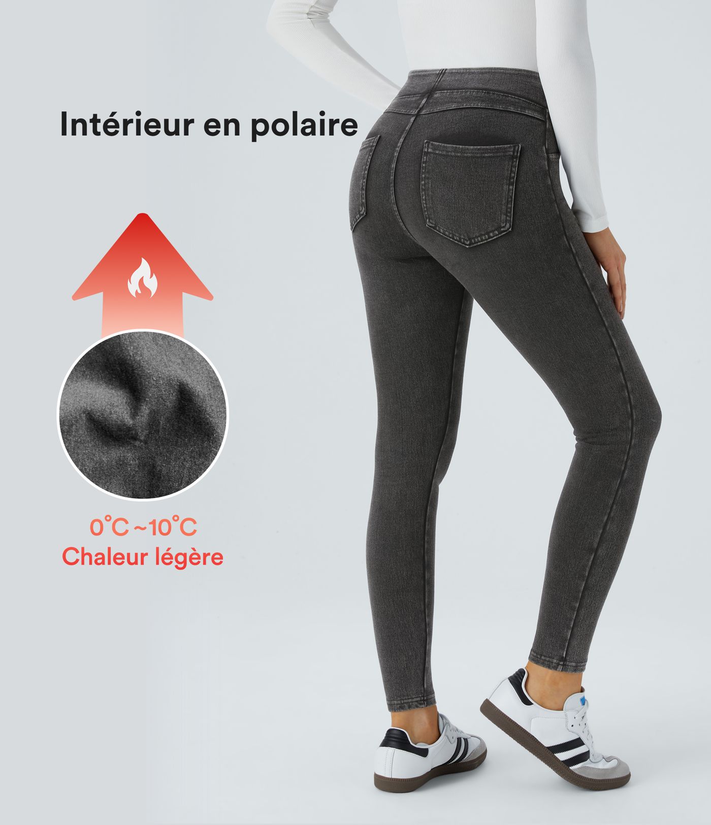 Legging en denim taille haute Halara Flex™ Denim Heat avec poches
