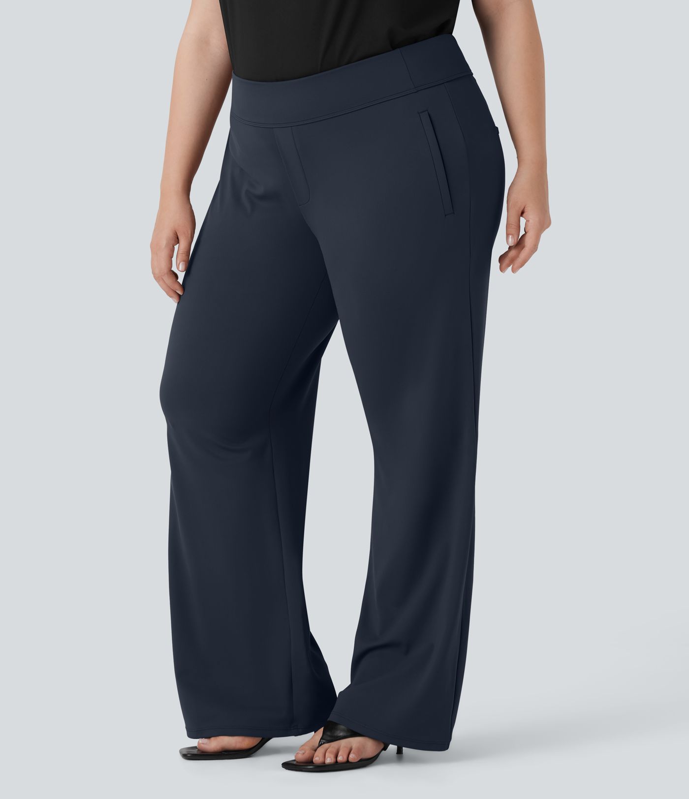 Plus Size Halara Flex™ DayStretch High Waisted Work Flare Pants with Side Zip Pockets
