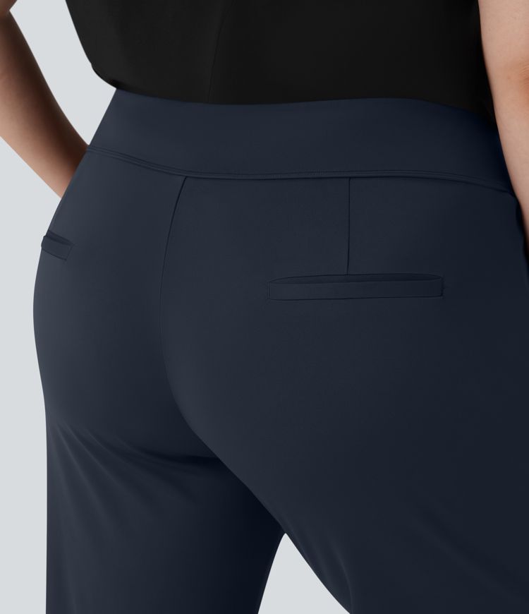 Plus Size Halara Flex™ DayStretch High Waisted Work Flare Pants with Side Zip Pockets