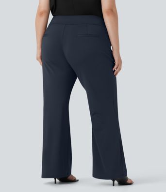 Plus Size Halara Flex™ DayStretch High Waisted Work Flare Pants with Side Zip Pockets