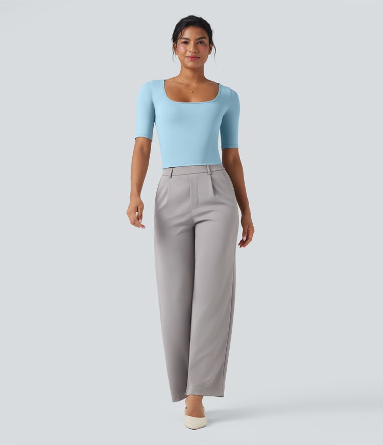 SoftlyZero™ Airy Scoop Neck Short Sleeve Cool Touch Work T-Shirt