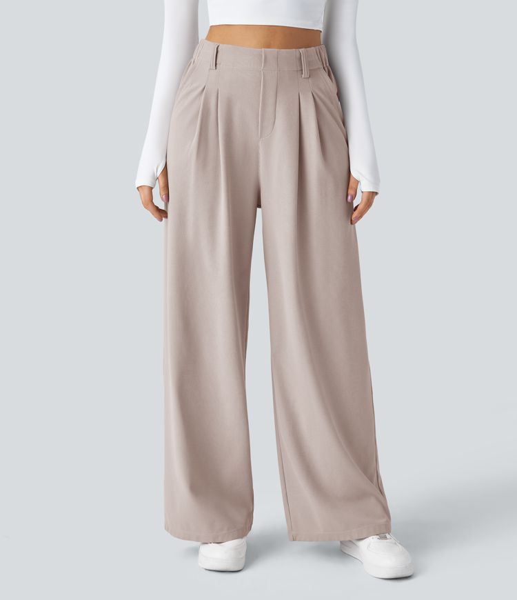 Halara Flex™ High Waisted wiht Pocket Wide Leg Waffle Women Suit Work Pants