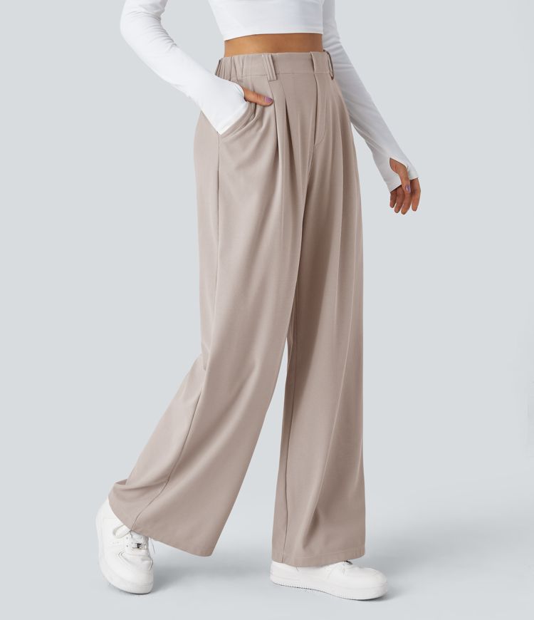 Halara Flex™ High Waisted wiht Pocket Wide Leg Waffle Women Suit Work Pants