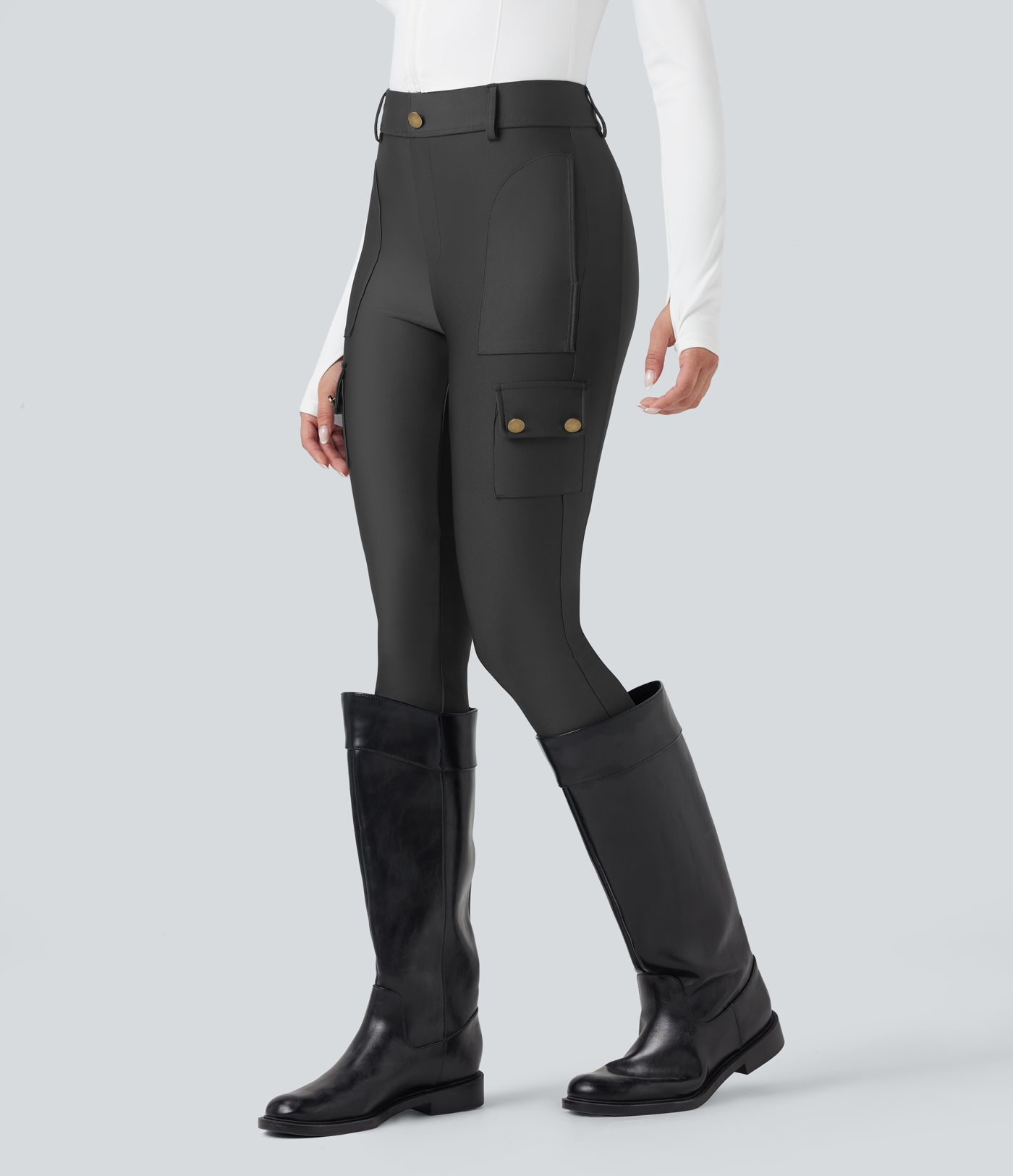 High Waisted Sheen 7/8 Leggings with Pockets