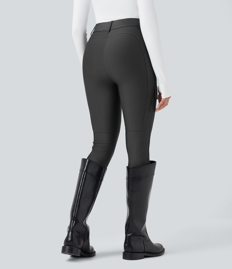 High Waisted Sheen 7/8 Leggings with Pockets
