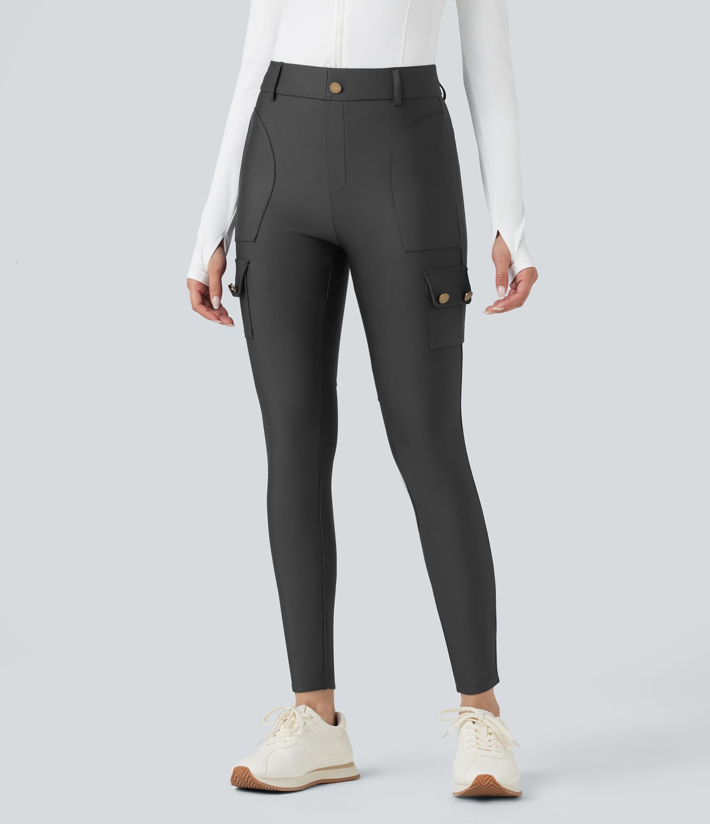 High Waisted Sheen 7/8 Leggings with Pockets