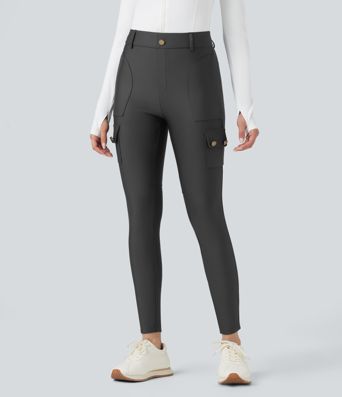 High Waisted Sheen 7/8 Leggings with Pockets