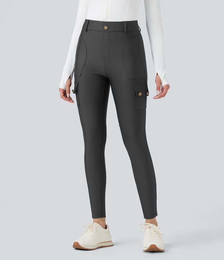 High Waisted Sheen 7/8 Leggings with Pockets