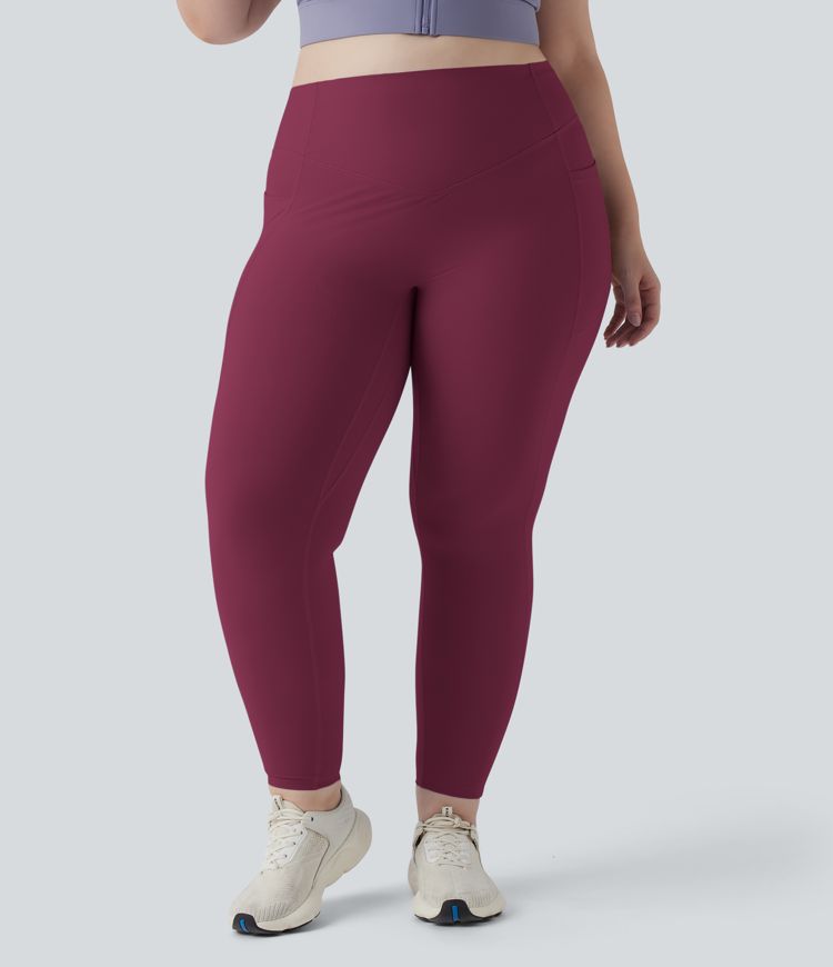 Halara UltraSculpt™ SoCinched Leggings de cintura alta con control de abdomen, realce de glúteos, bolsillos y moldeado para tallas grandes
