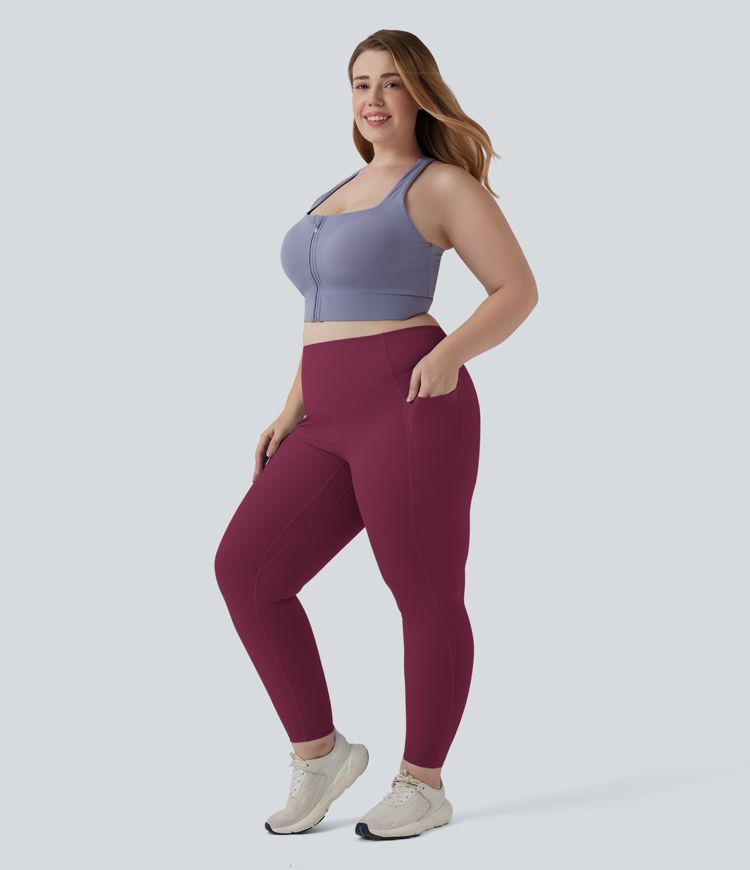 Halara UltraSculpt™ SoCinched Leggings de cintura alta con control de abdomen, realce de glúteos, bolsillos y moldeado para tallas grandes