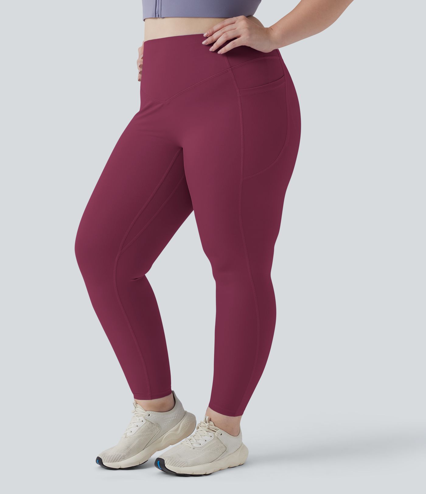 Halara UltraSculpt™ SoCinched Leggings de cintura alta con control de abdomen, realce de glúteos, bolsillos y moldeado para tallas grandes