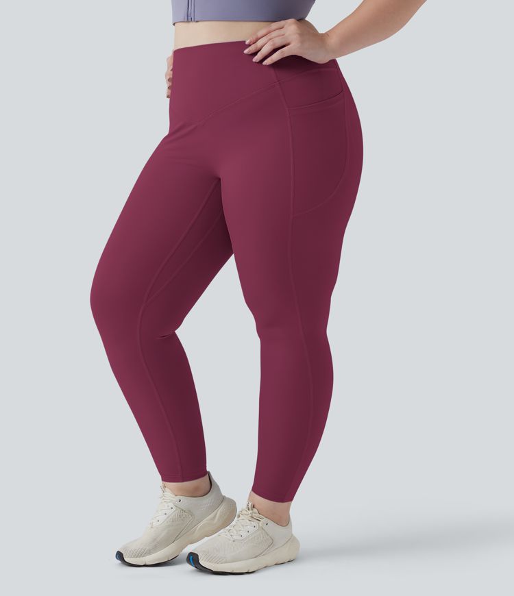Halara UltraSculpt™ SoCinched Leggings de cintura alta con control de abdomen, realce de glúteos, bolsillos y moldeado para tallas grandes