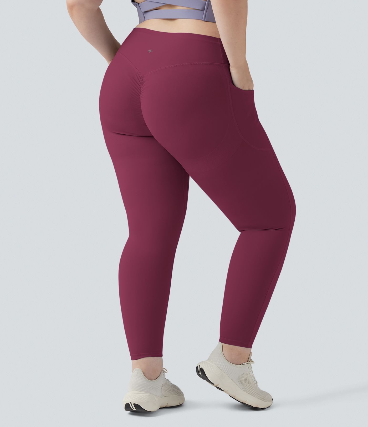 Halara UltraSculpt™ SoCinched Leggings de cintura alta con control de abdomen, realce de glúteos, bolsillos y moldeado para tallas grandes
