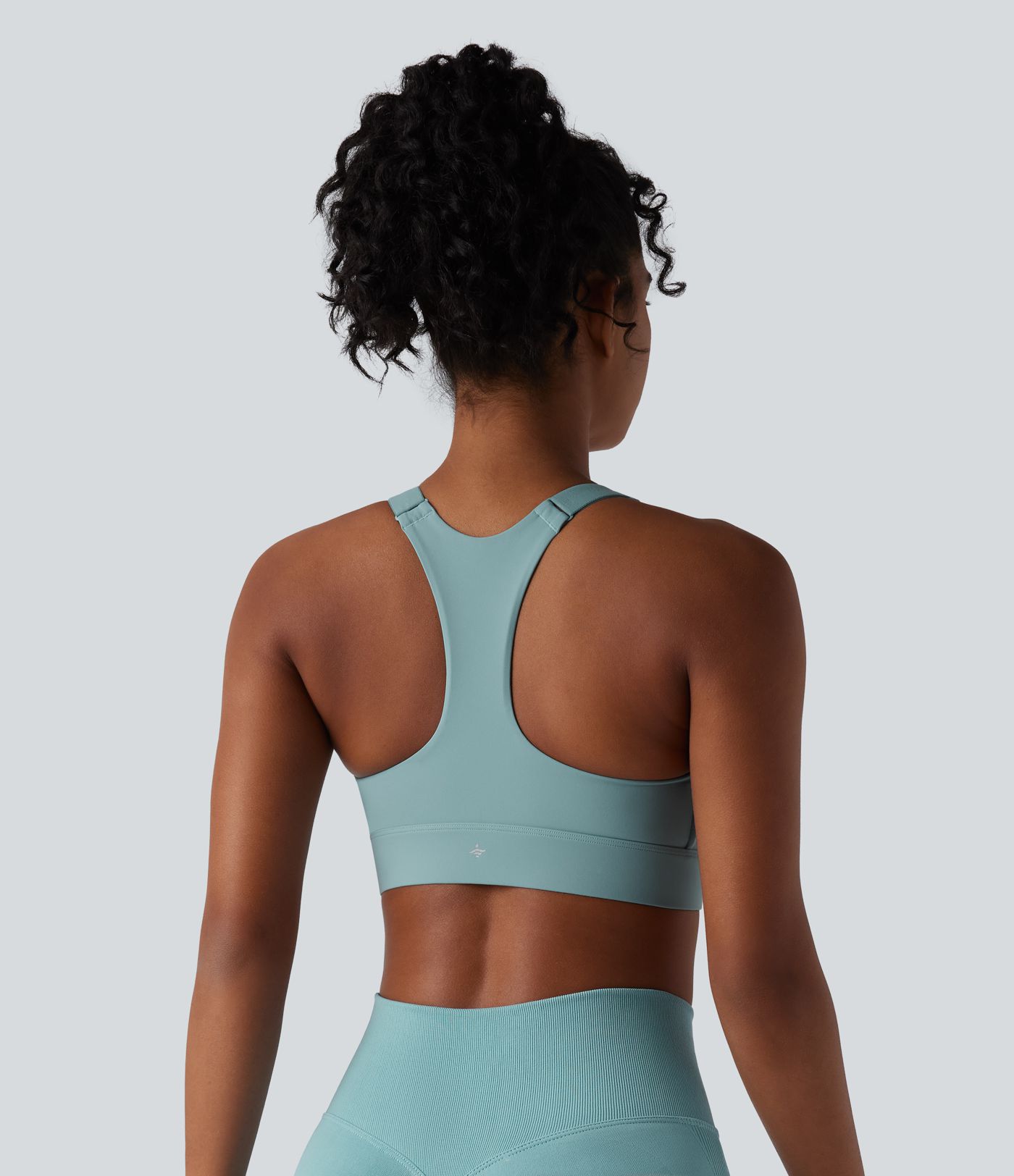 Brassière de sport zippée dos nageur à maintien moyen