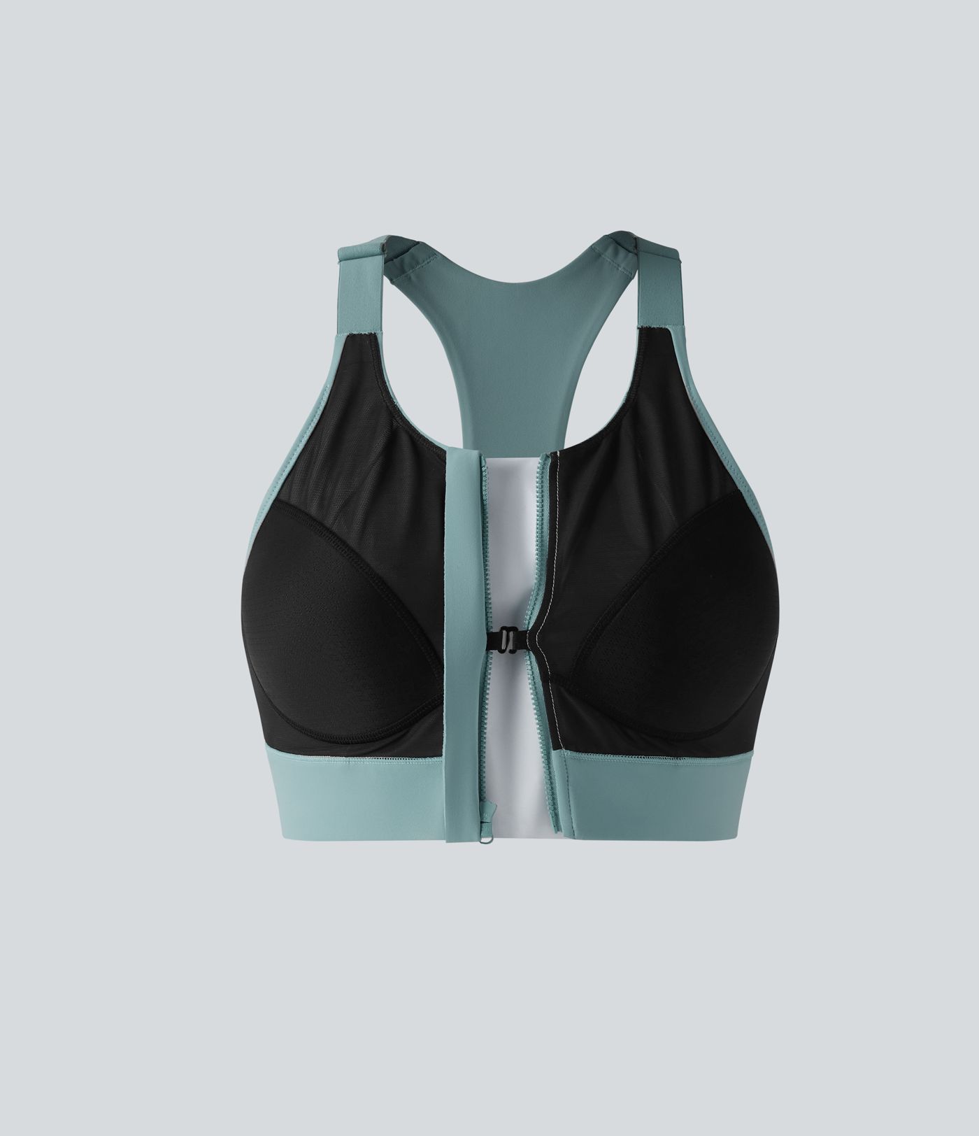 Brassière de sport zippée dos nageur à maintien moyen