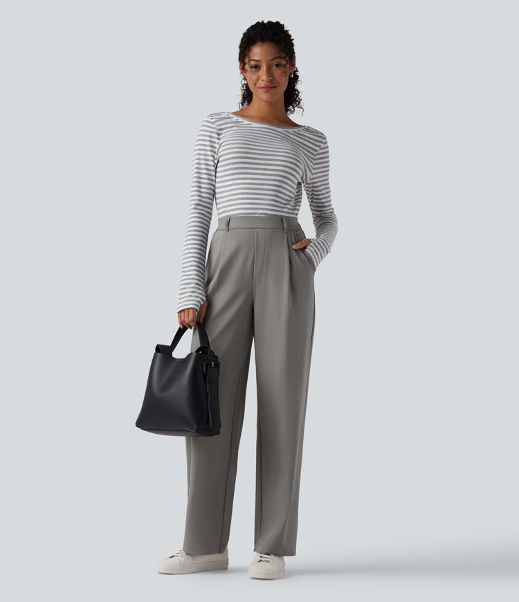 Halara Flex™ DayStretch High Waisted Slim Straight Leg Work Pants with Pockets