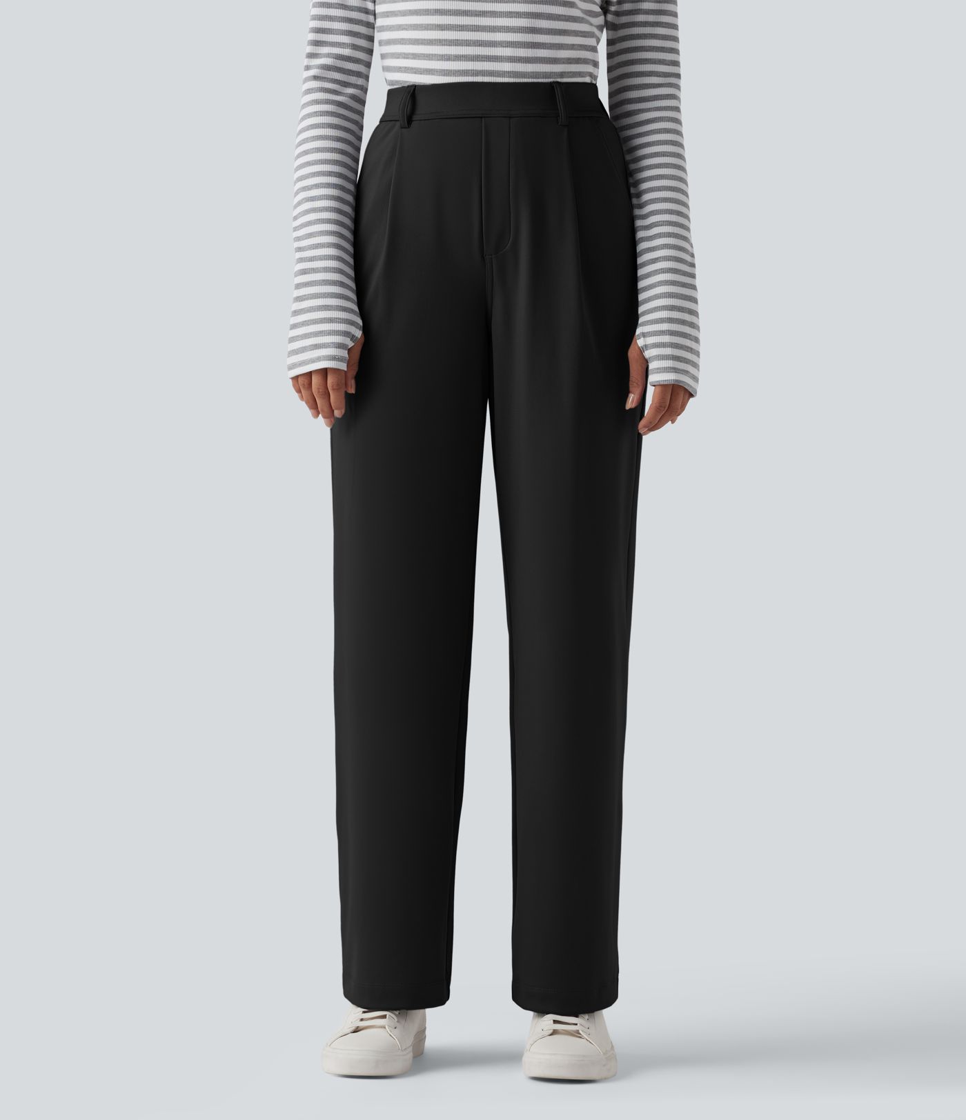 Halara Flex™ DayStretch High Waisted Slim Straight Leg Work Trousers with Pockets