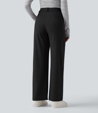 Halara Flex™ DayStretch High Waisted Slim Straight Leg Work Trousers with Pockets
