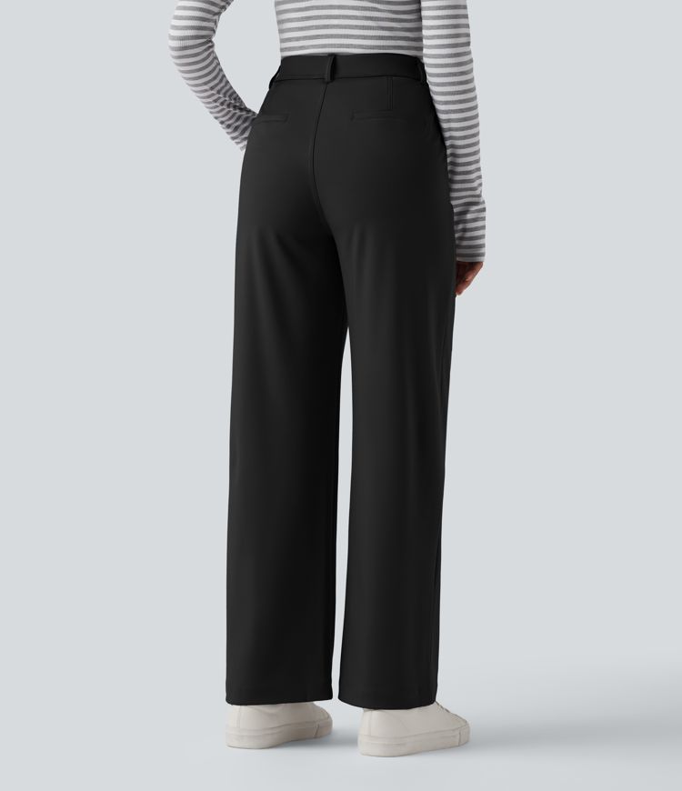 Halara Flex™ DayStretch High Waisted Slim Straight Leg Work Trousers with Pockets