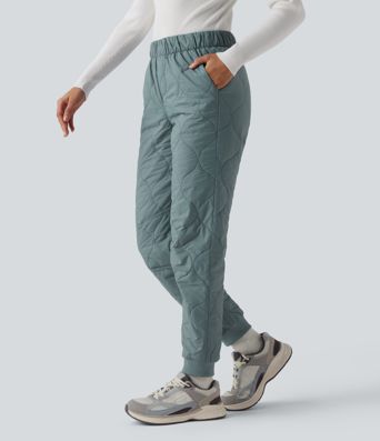 Joggers matelassés taille mi-haute pour le camping, avec poches