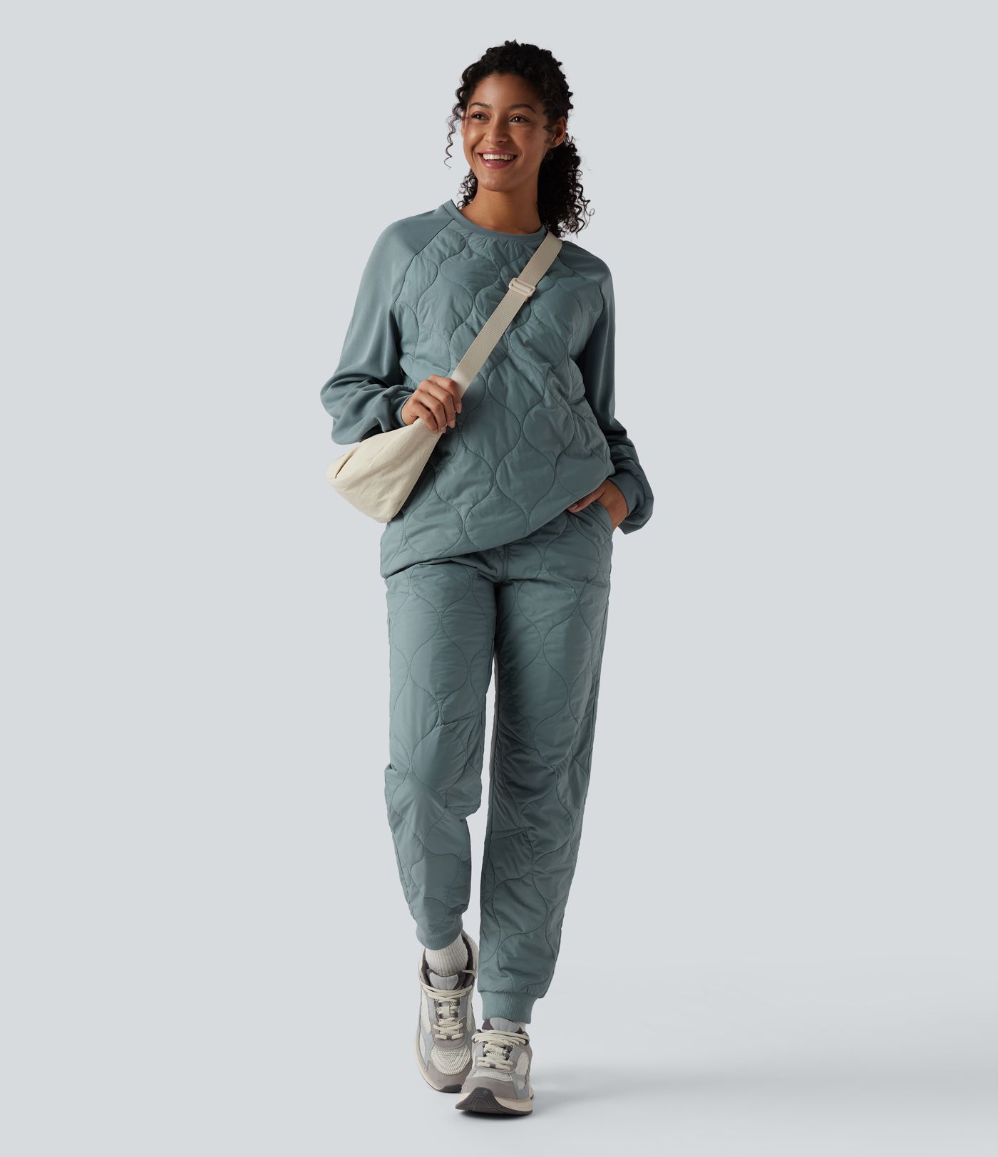 Joggers matelassés taille mi-haute pour le camping, avec poches