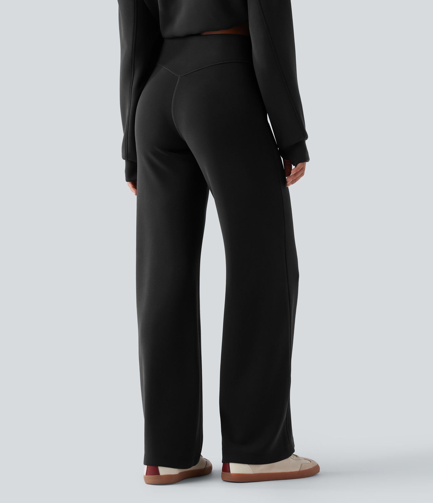 High Waisted Casual Baggy Trousers with Pockets