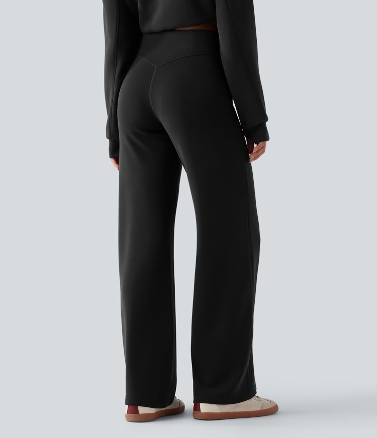 High Waisted Casual Baggy Trousers with Pockets