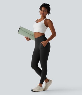 Halara UltraSculpt™ High Waisted Tummy Control Yoga 7/8 Leggings with Pockets